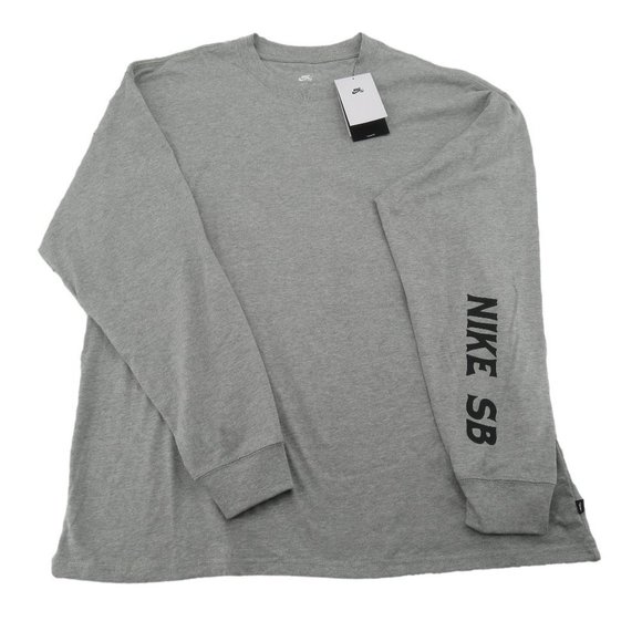 Nike SB Skate Long Sleeve Shirt Mens Size Medium Grey Heather NEW - Picture 1 of 9